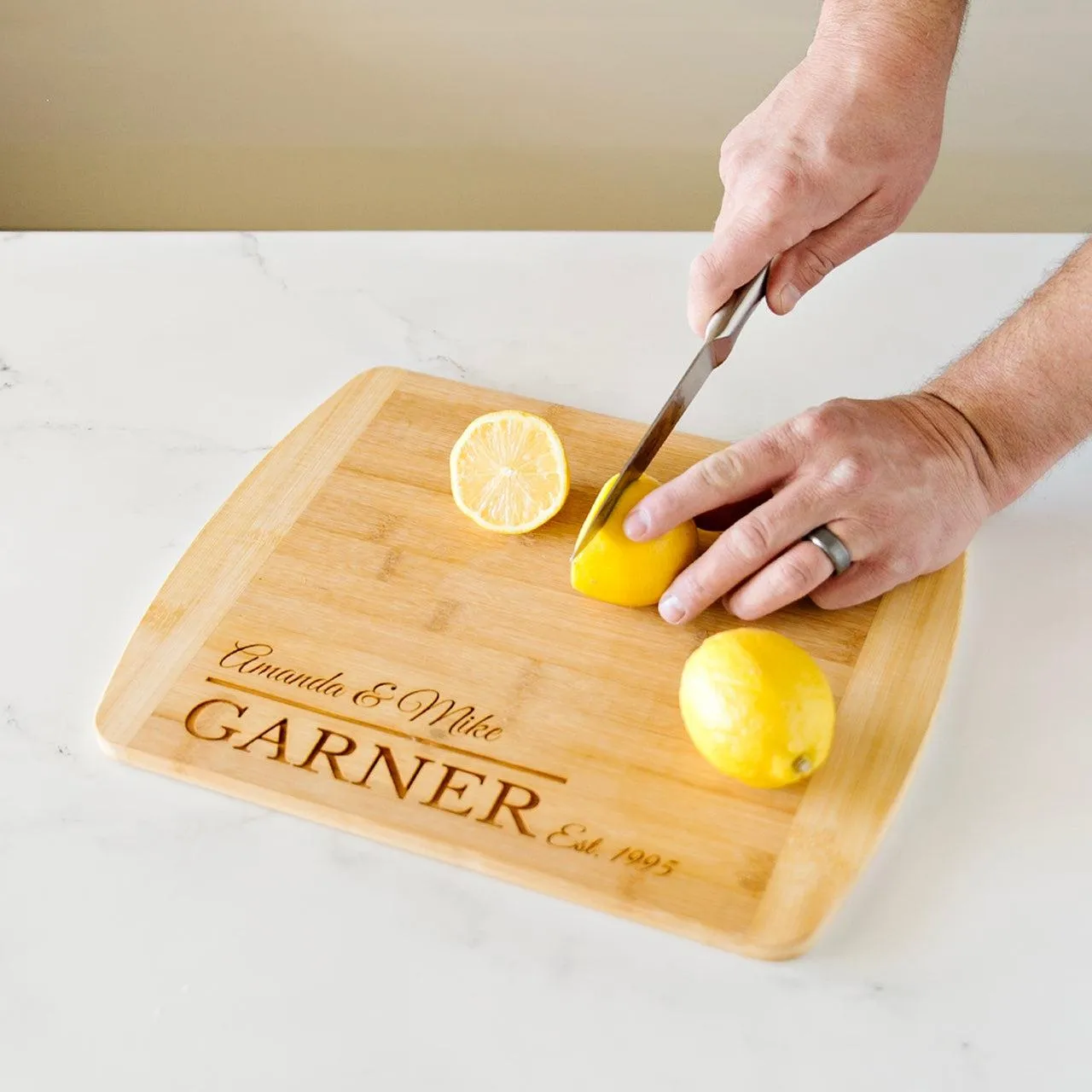 Personalized 11x14 Bamboo Cutting Board - Initials & Name