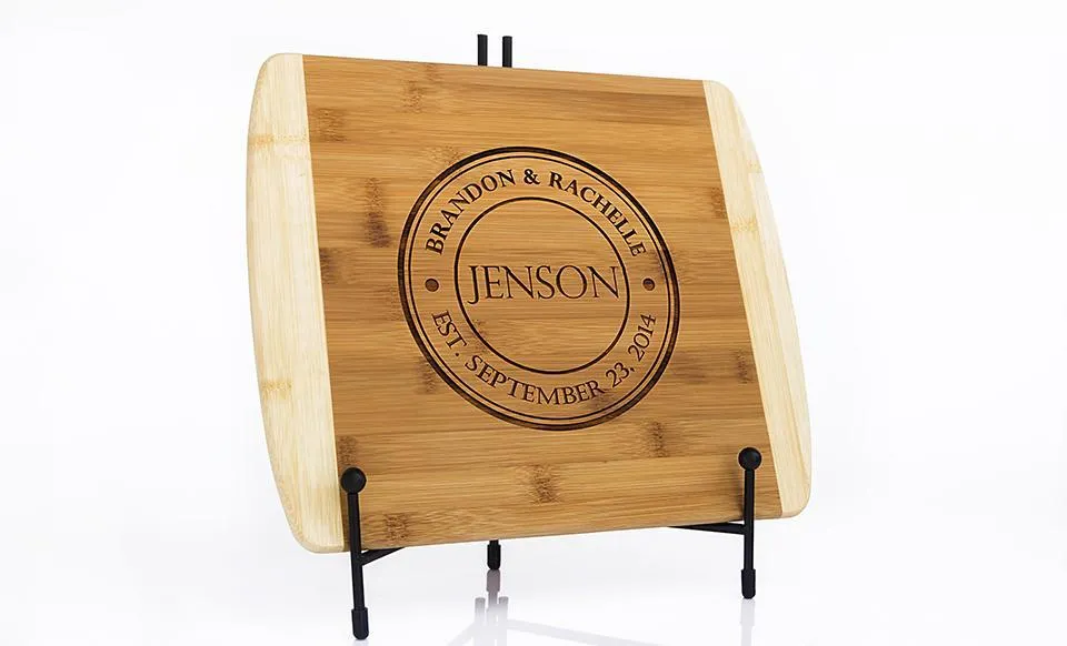 Personalized 11x14 Bamboo Cutting Board - Initials & Name