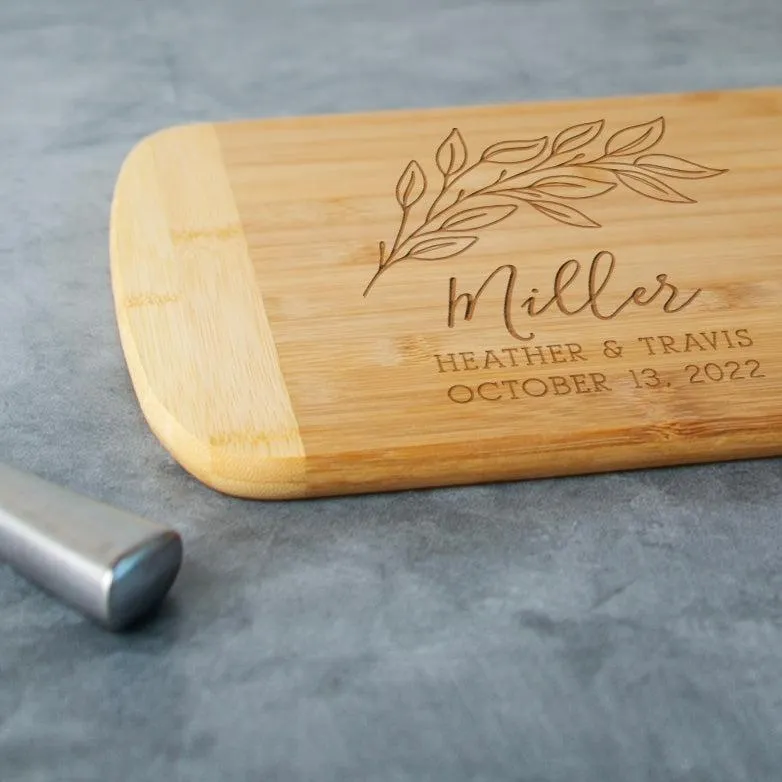 Personalized 11x14 Bamboo Cutting Board - Initials & Name