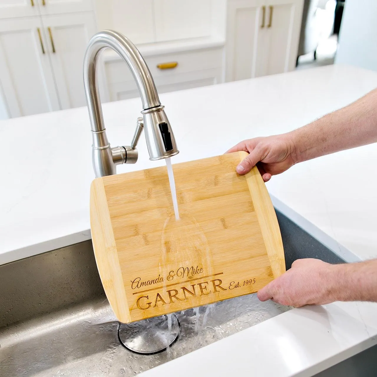 Personalized 11x14 Bamboo Cutting Board - Initials & Name