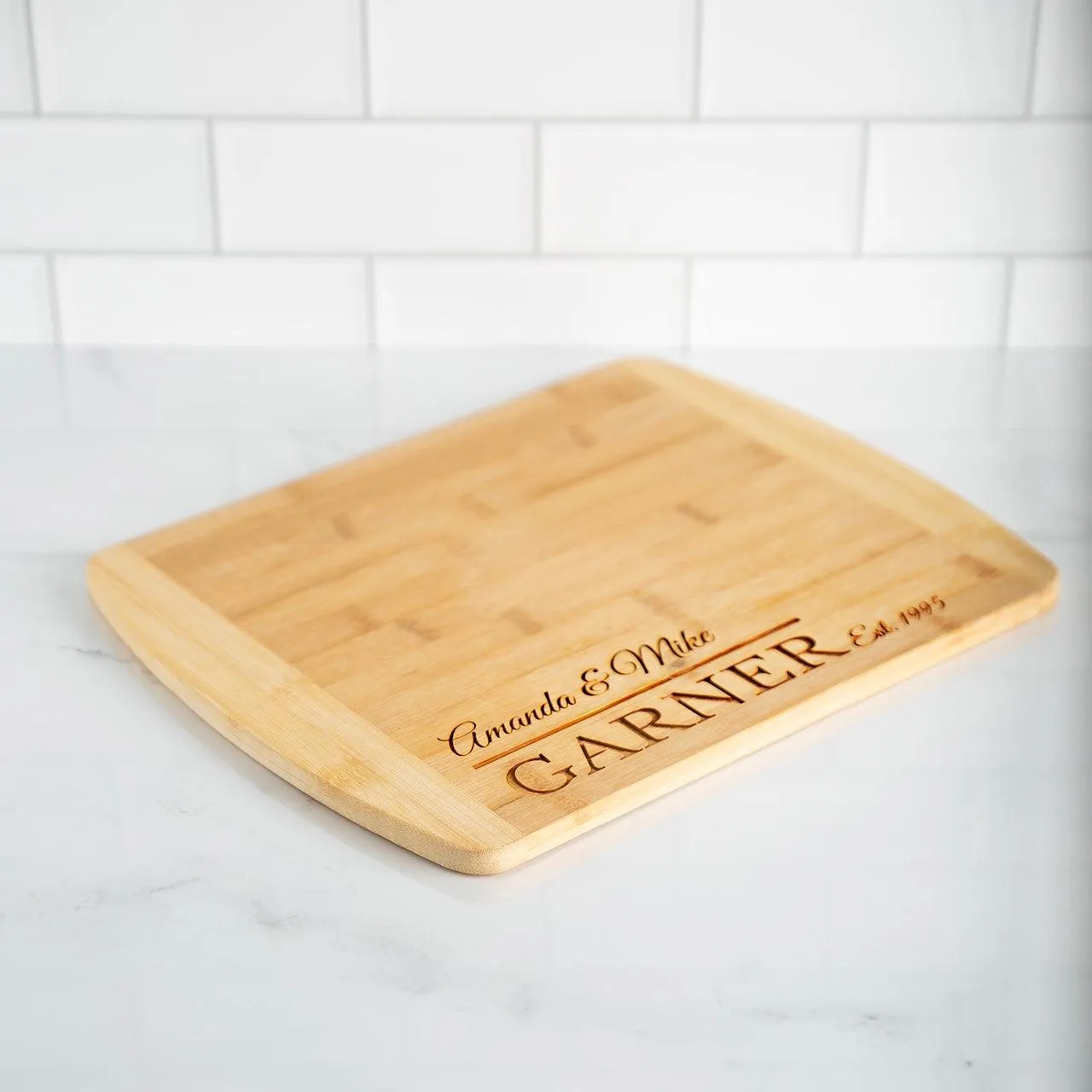 Personalized 11x14 Bamboo Cutting Board - Initials & Name