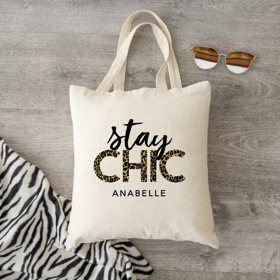 Personalized Animal Print Tote Bags