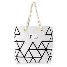 PERSONALIZED GEO COTTON FABRIC CANVAS TOTE BAG