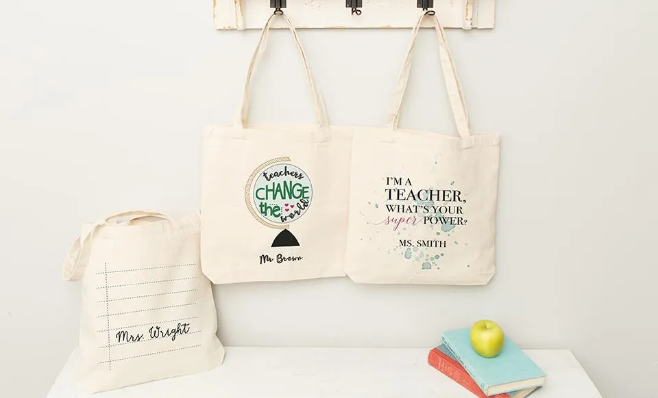 Personalized Teacher Tote Bags