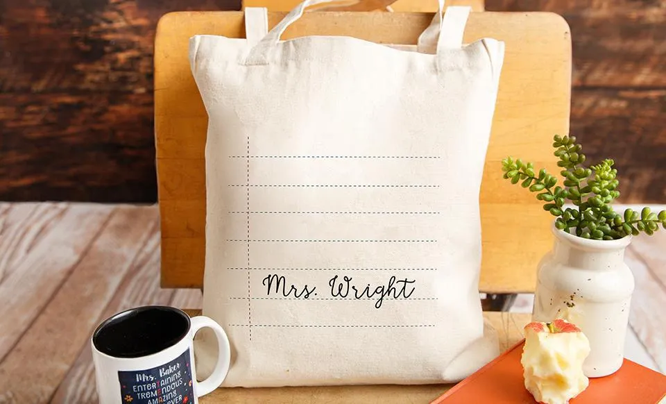 Personalized Teacher Tote Bags