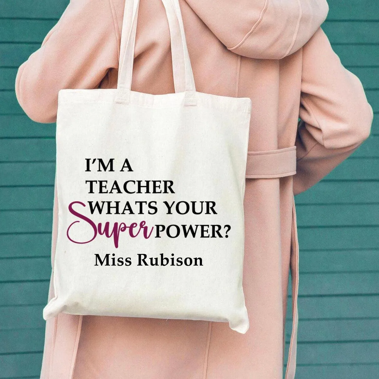 Personalized Teacher Tote Bags