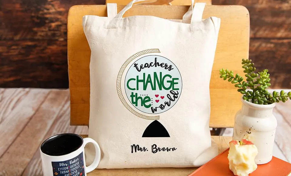 Personalized Teacher Tote Bags