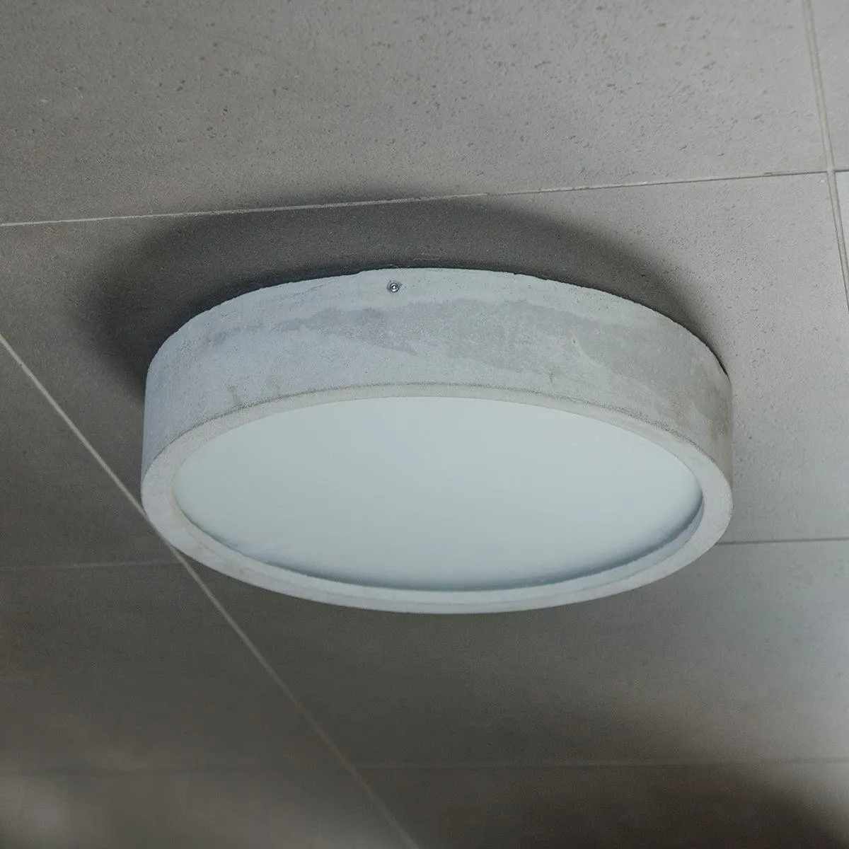 Plan Concrete Round Ceiling Lamps