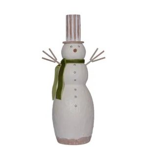 Regency International 11" Resin Wood Snowman With Scarf