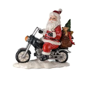 Regency International 8" Resin Santa On Motorcycle With Sack