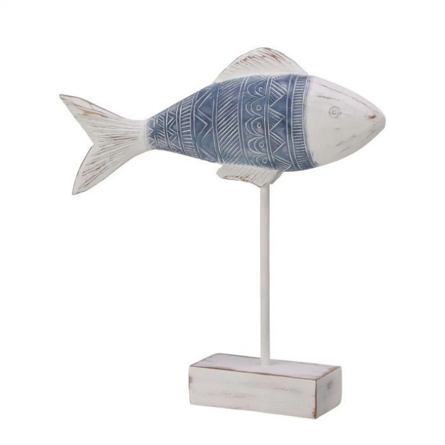 Regency International Resin and Metal 'Carved' Fish on Pedestal