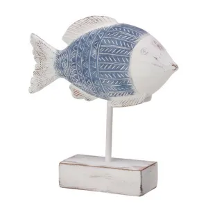 Regency International Resin and Metal 'Carved' Fish on Pedestal