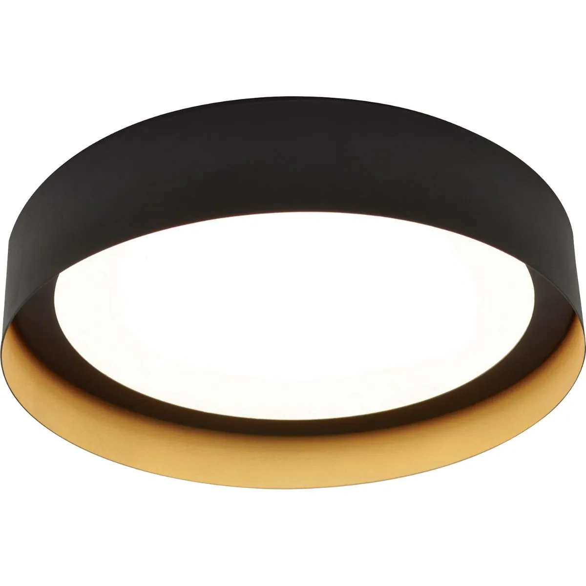 Reveal 12 in. LED Flush Mount Light 120-277V Black & Gold Finish