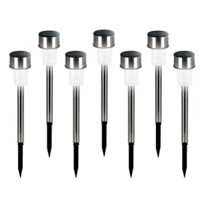 Stainless Steel Garden Solar Lights with Spike - Set of 7