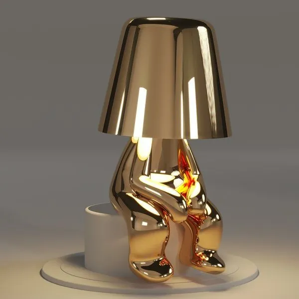 The Italian Brothers Thinker Lamp Gold