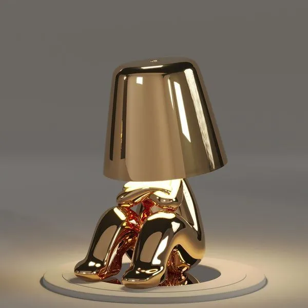 The Italian Brothers Thinker Lamp Gold