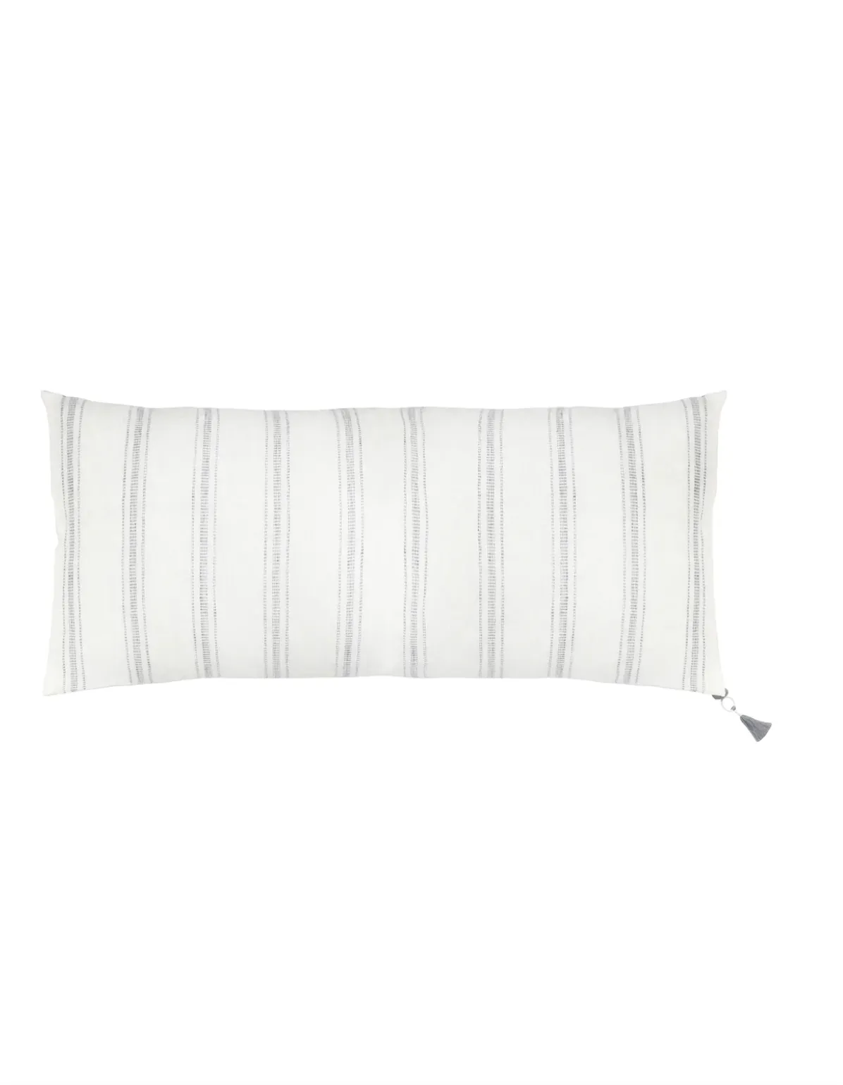 White with Grey Stripes Linen Pillows