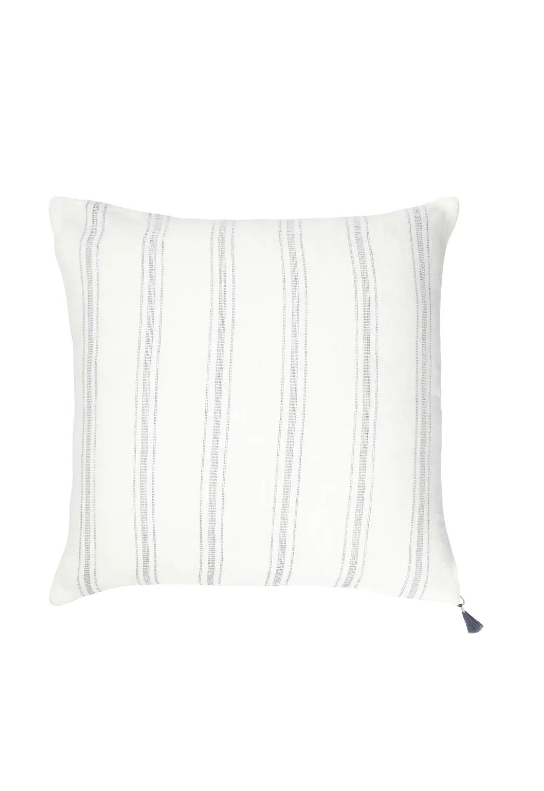 White with Grey Stripes Linen Pillows