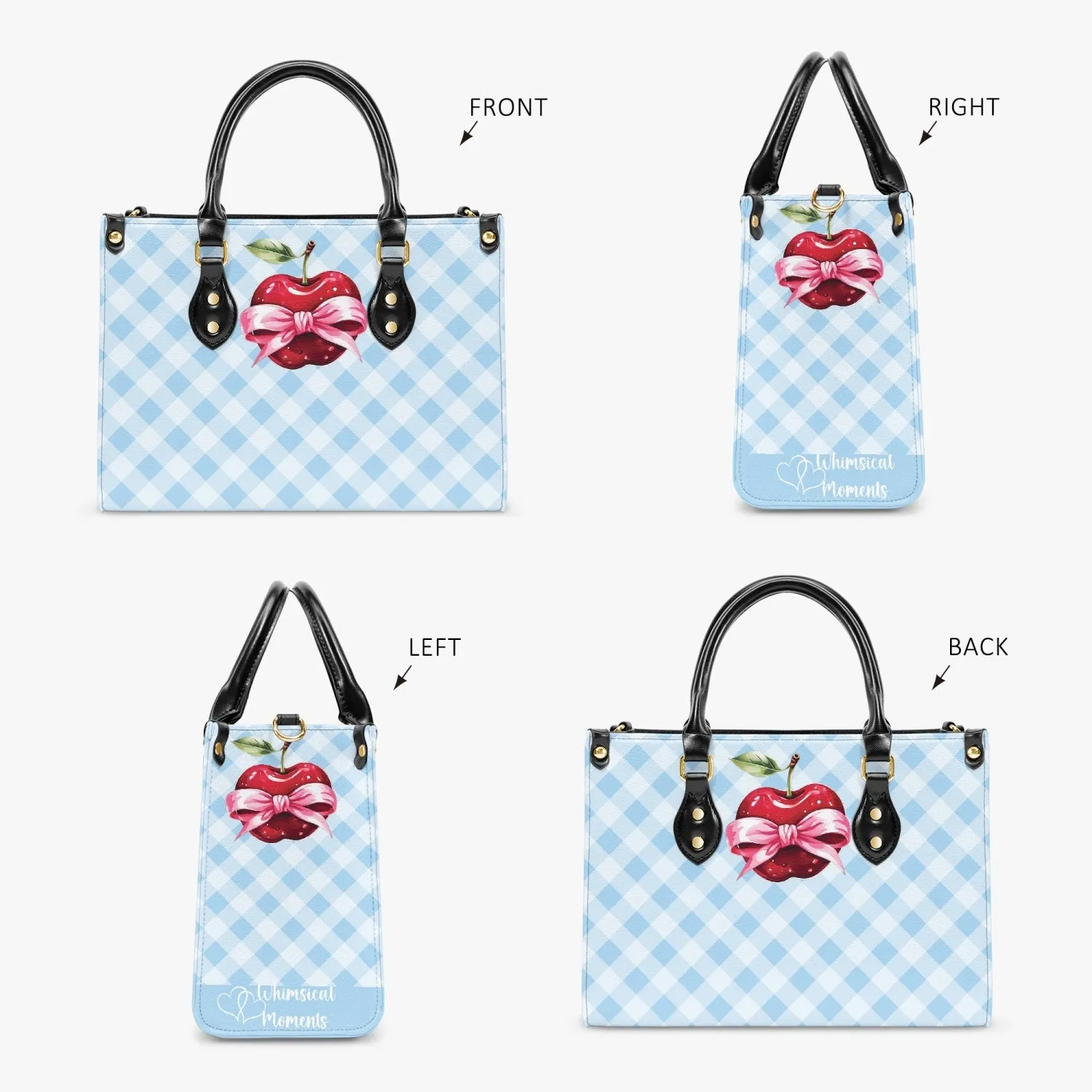 Women's Tote Bag - Rockabilly - Apple Plaid Blue