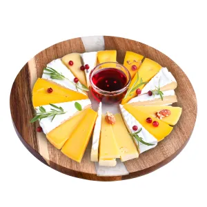 Wood Epoxy Resin Cheese Cutting Board - 98" Round Decorative Platter